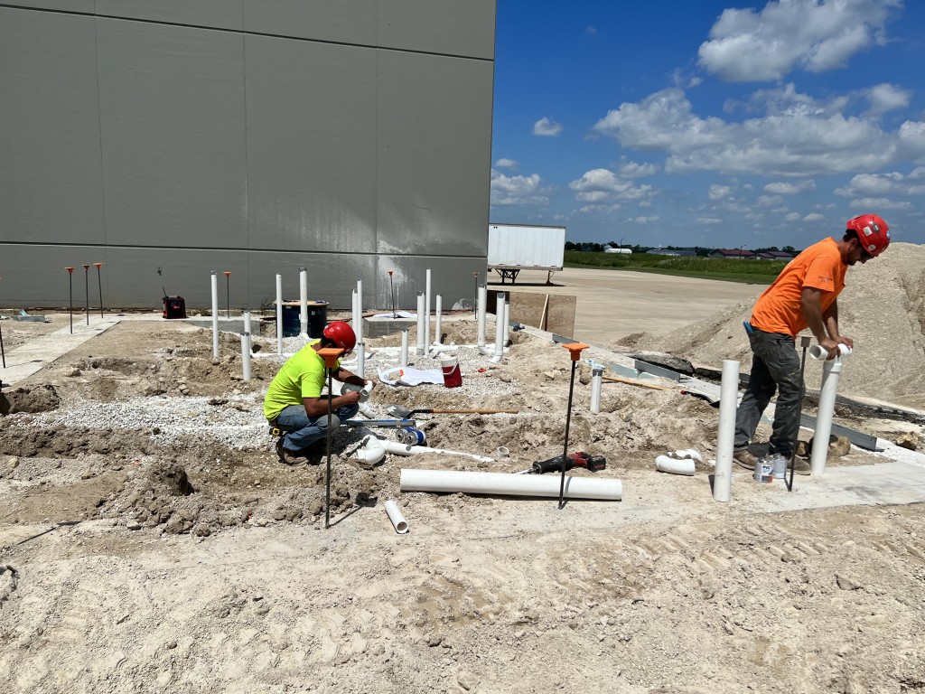 7-18-22: Plumbing lines are installed for future restrooms