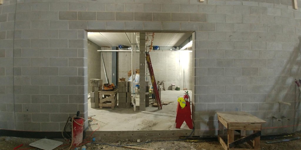 9-13-22: Masonry work continues for new restrooms