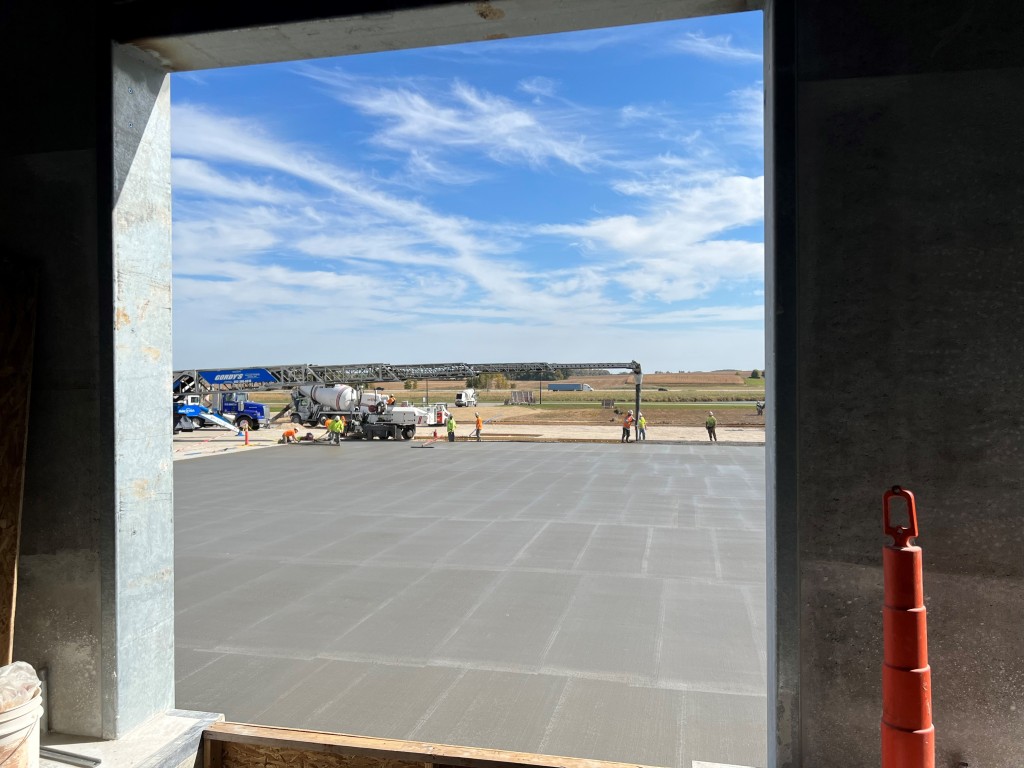 10-5-22: Looking out the new loading dock door