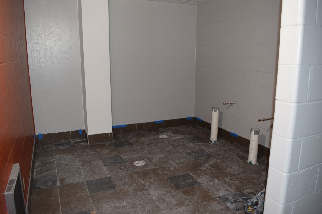 11-14-22: Bathroom tiling has been installed in the new restroom