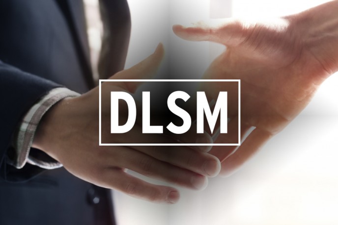 Handshake stock image with "DLSM" typed over it