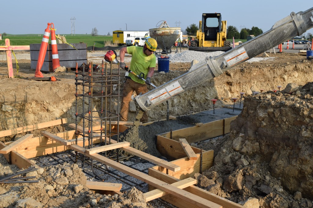 5-12-22: Pouring cement footings
