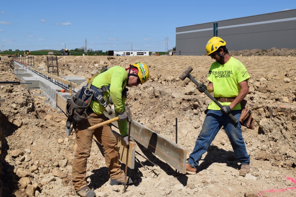 5-16-22: Setting forms to continue the concrete footings