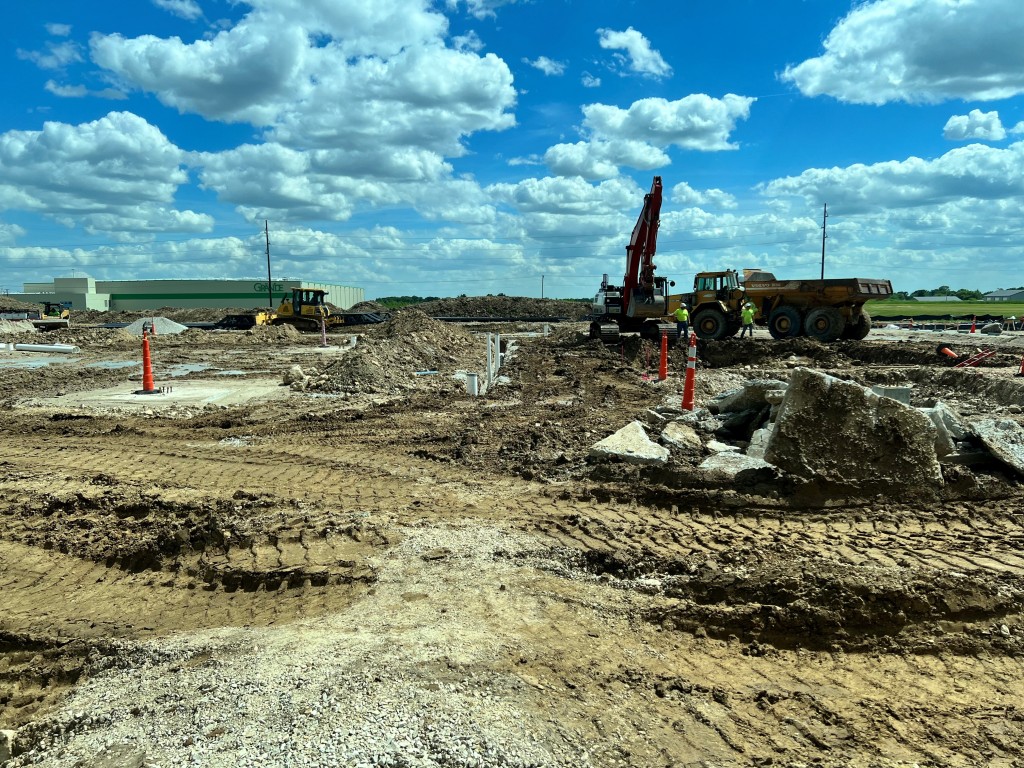 6-9-22: Storm water collection piping being installed