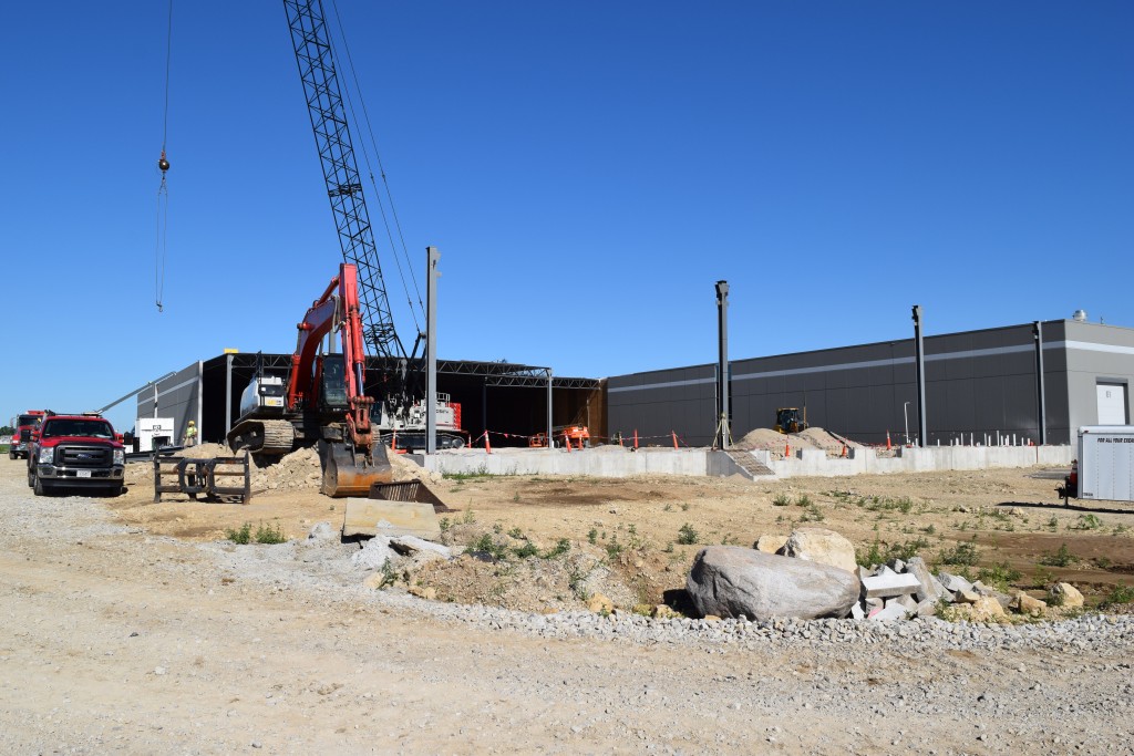 7-28-22: Additional structural steel columns are set in place
