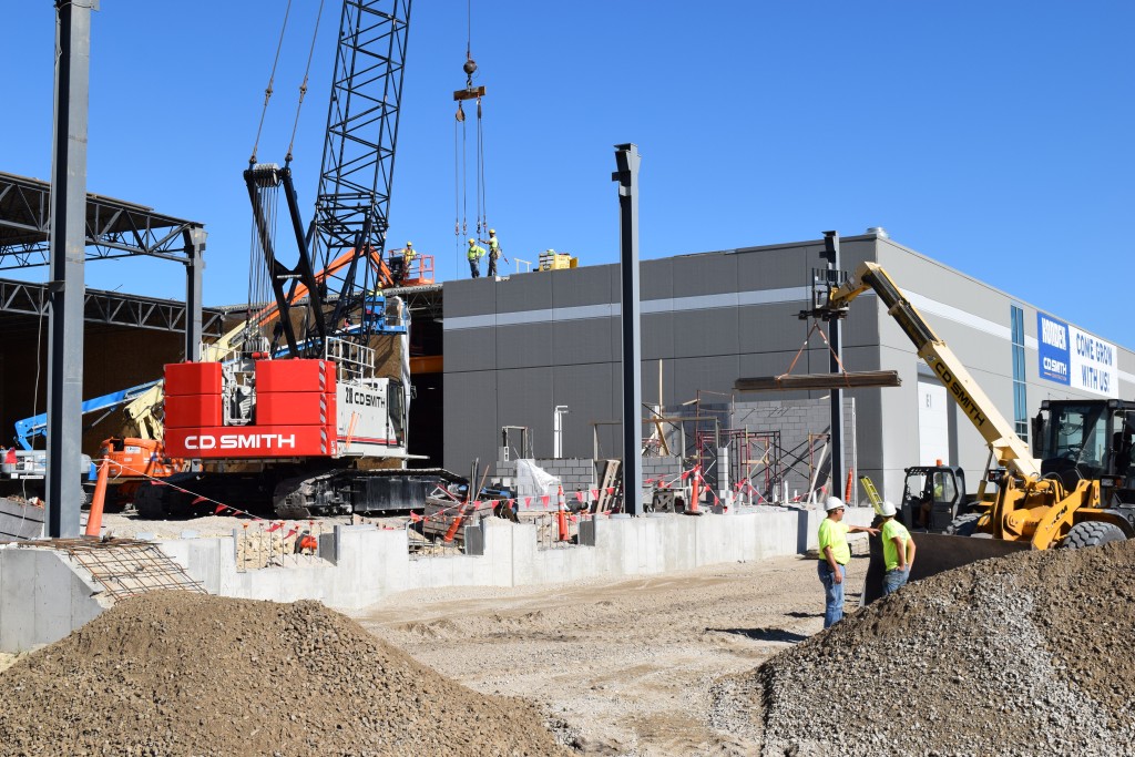 8-4-22: It's a busy construction site with multiple contractors on site