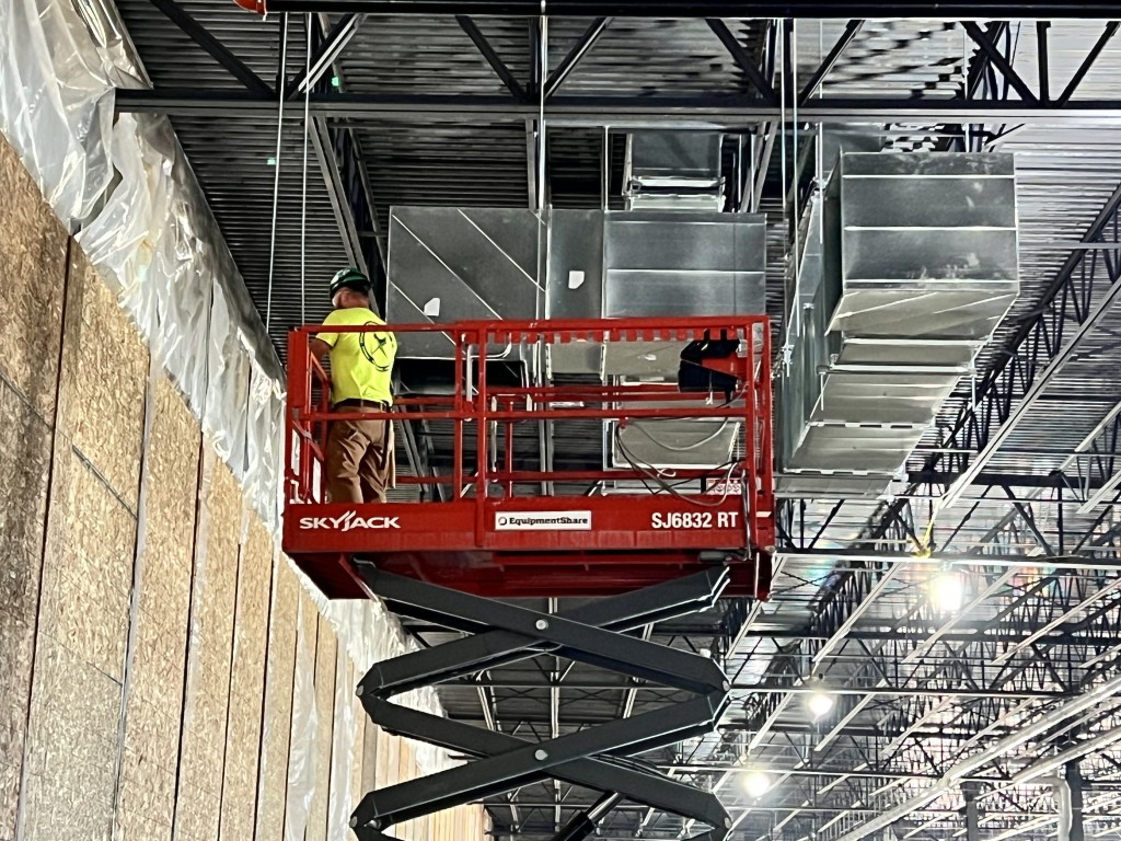 8-30-22: HVAC ductwork is being installed