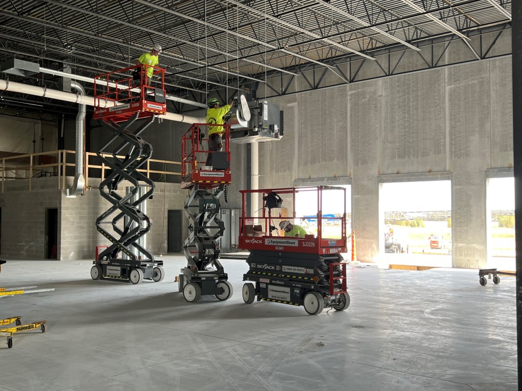 10-5-22: Mechanical work and a new overhead door heater are installed