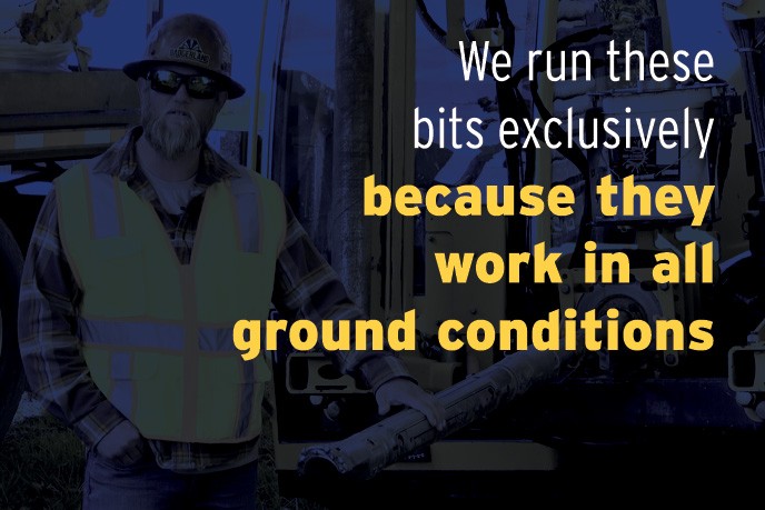 Utility worker next to HDD rig with text overlaid