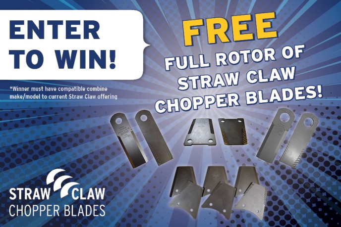 Drawing promotion for Kondex Straw Claw chopper blades