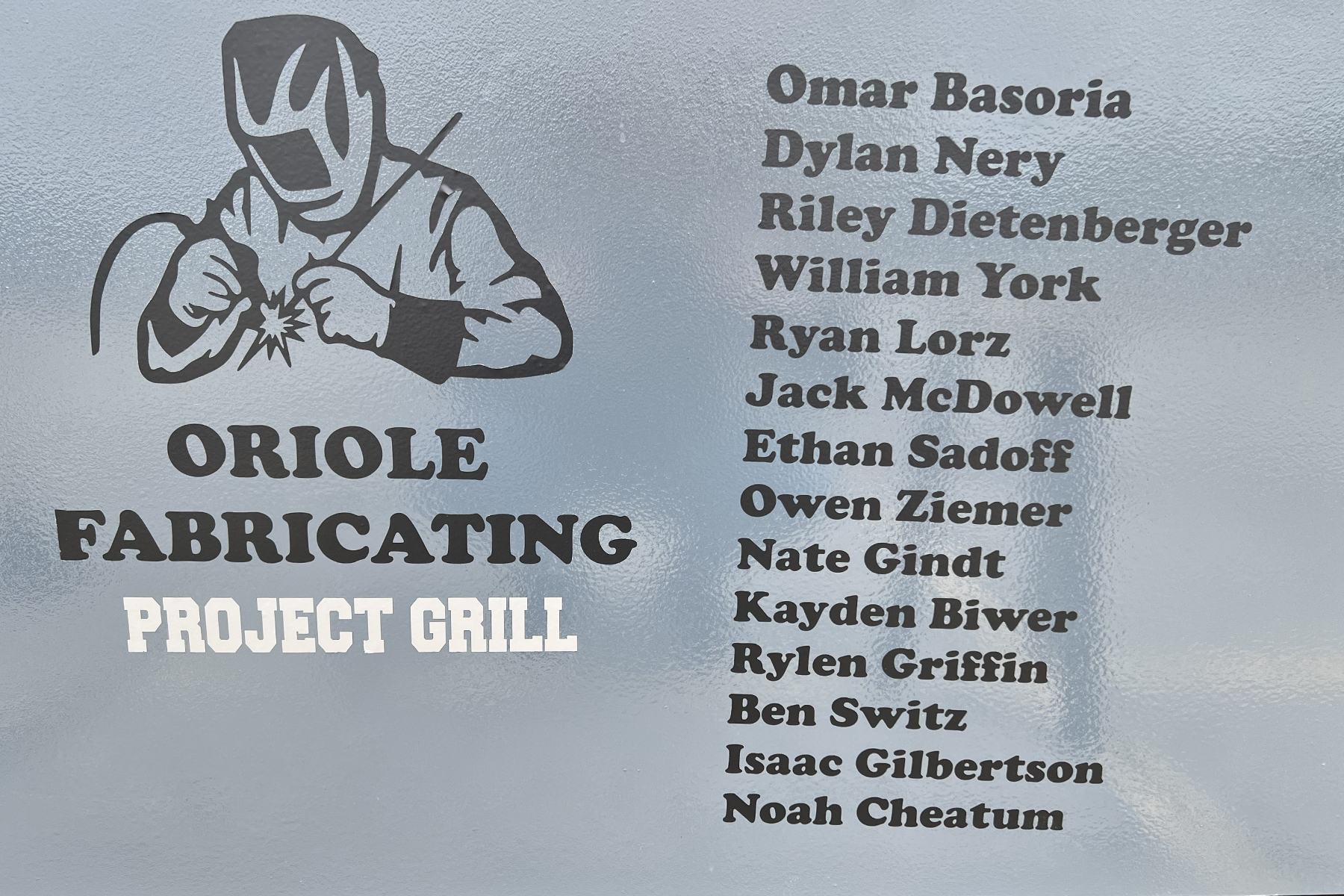North Fond du Lac Project GRILL team member names are listed on the back of their custom grill