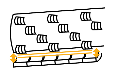 Diagram of properly zeroed and leveled concave